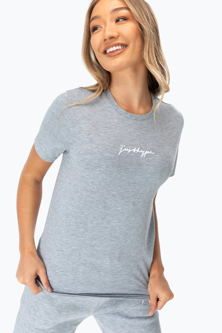 Hype Grey Scribble Logo Women'S T-Shirt