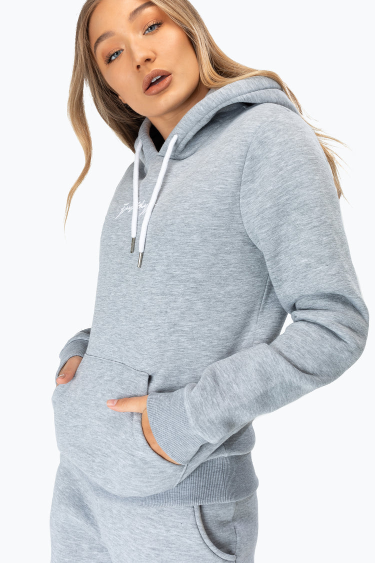 Hype Grey Scribble Logo Women'S Pullover Hoodie