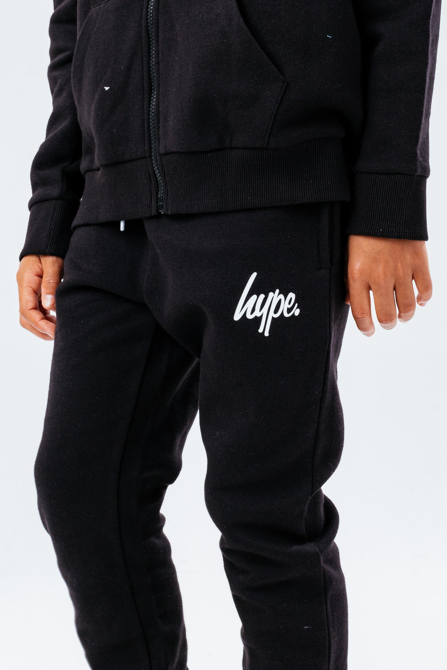 Hype Black Zip Through Hoodie Boys Tracksuit Set