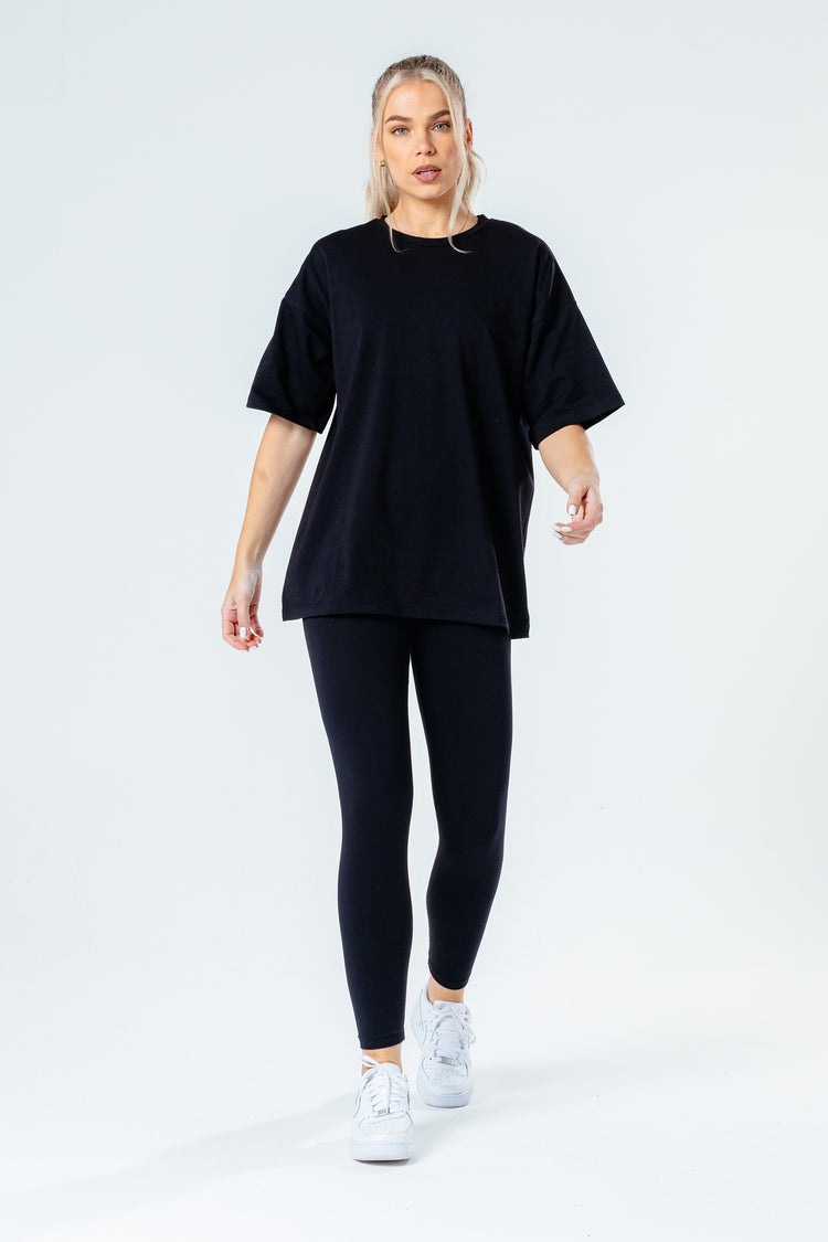 Hype Black Oversized T-Shirt & Leggings Women'S Set
