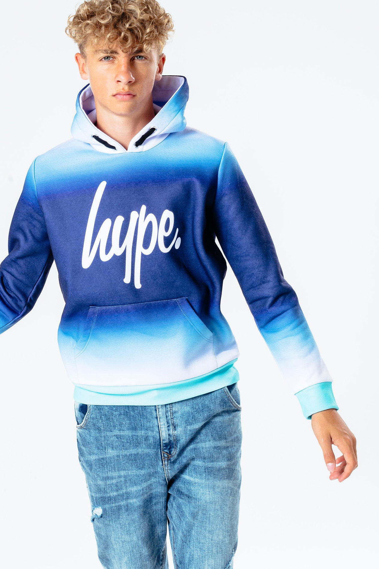 HYPE TURQUOISE FADE BOYS PULLOVER HOODIE