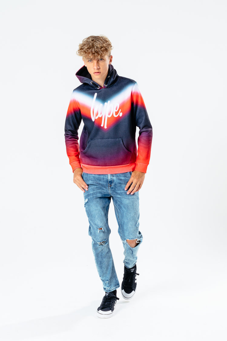 Hype Red Chevron Fade Kids Pullover Hoodie