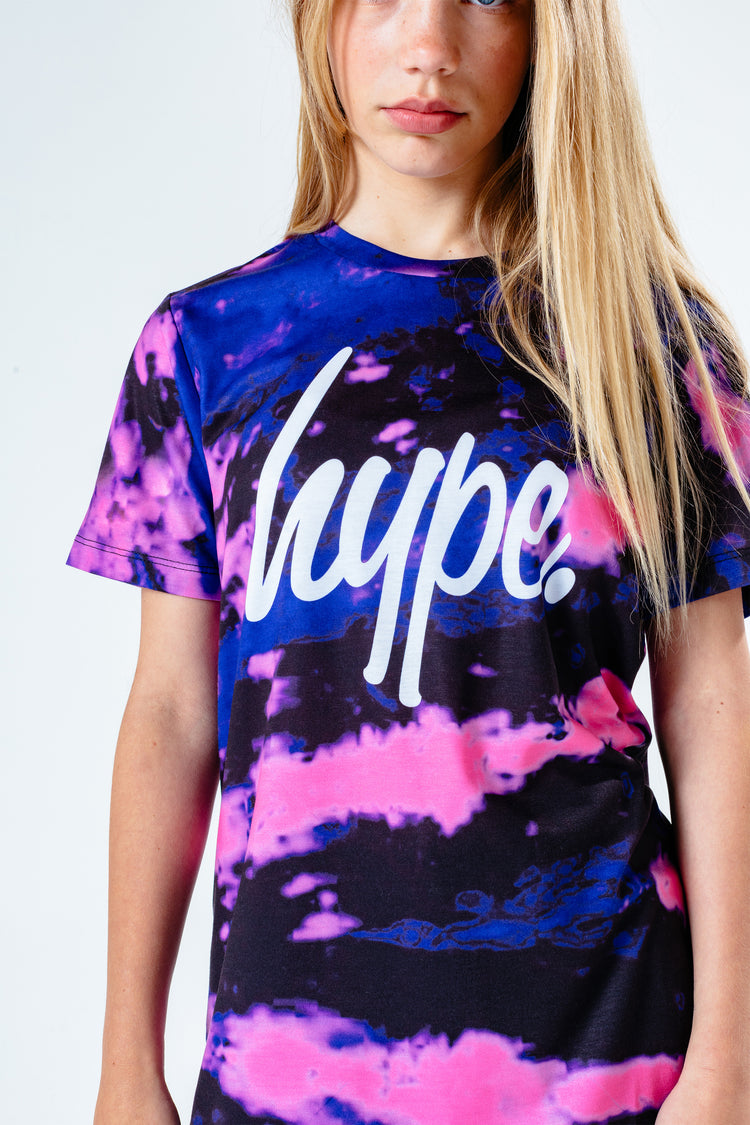 Hype Pink Tie Dye Kids T-Shirt