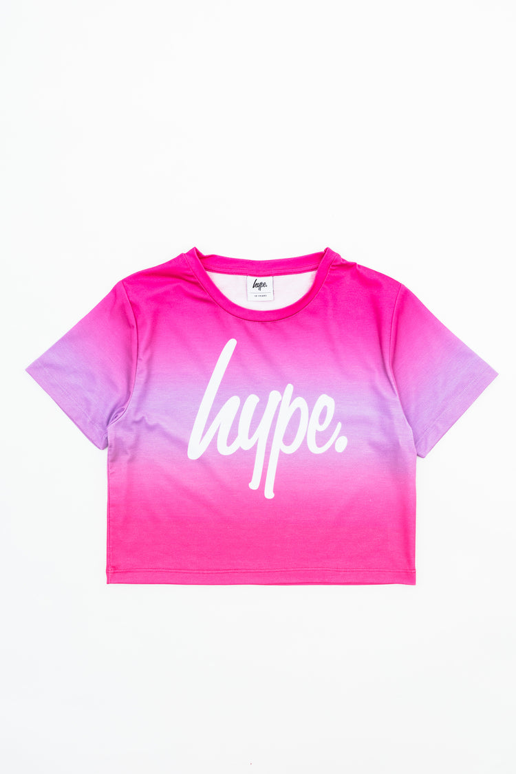 Hype Rosy Pink Fade Kids Crop T-Shirt