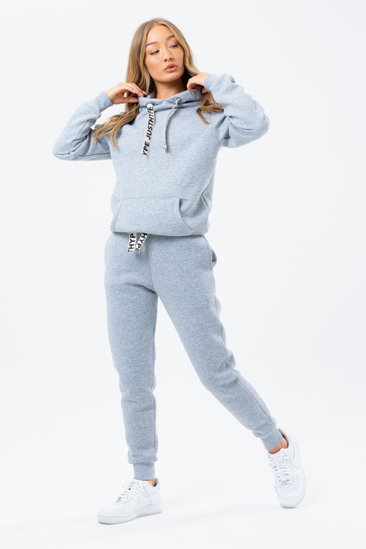 HYPE GREY DRAWCORD WOMEN'S PULLOVER HOODIE