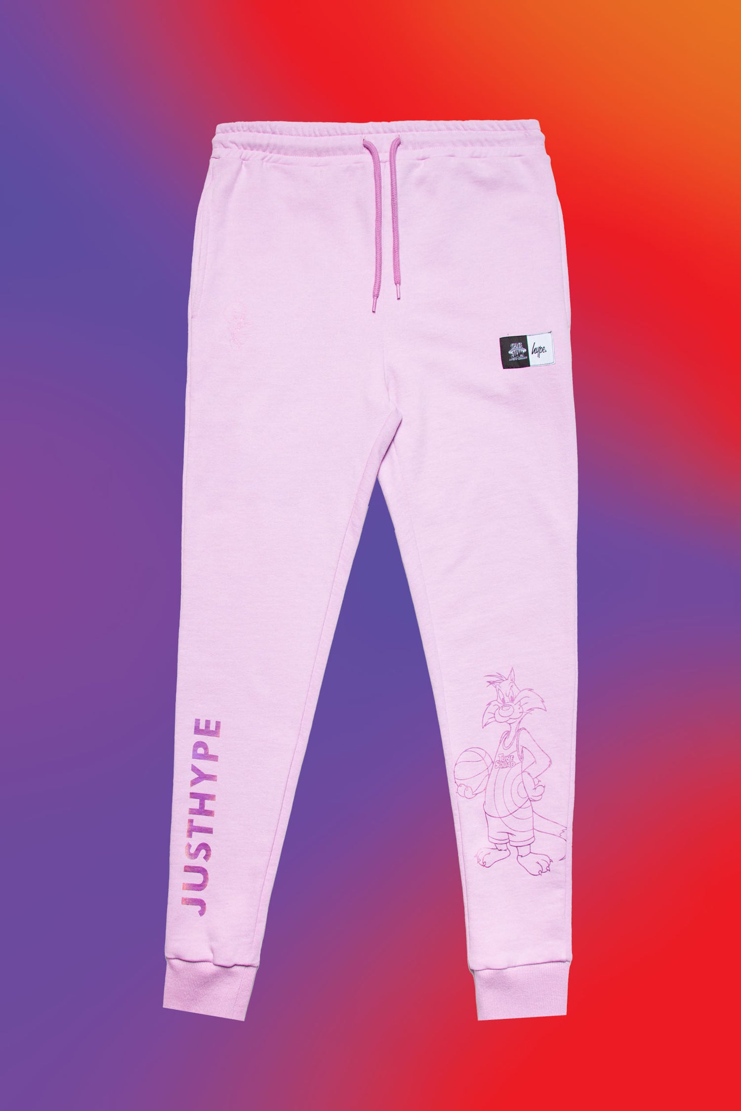 SPACE JAM X HYPE. LILAC TWEETY AND SYLVESTER GIRLS JOGGERS