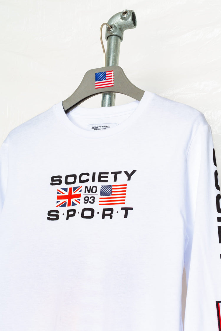 Society Sport Flags 93 White L/S T-Shirt