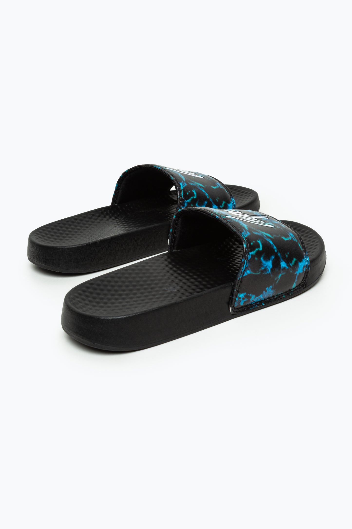 Hype Kids Unisex Blue Pool Fade Script Sliders