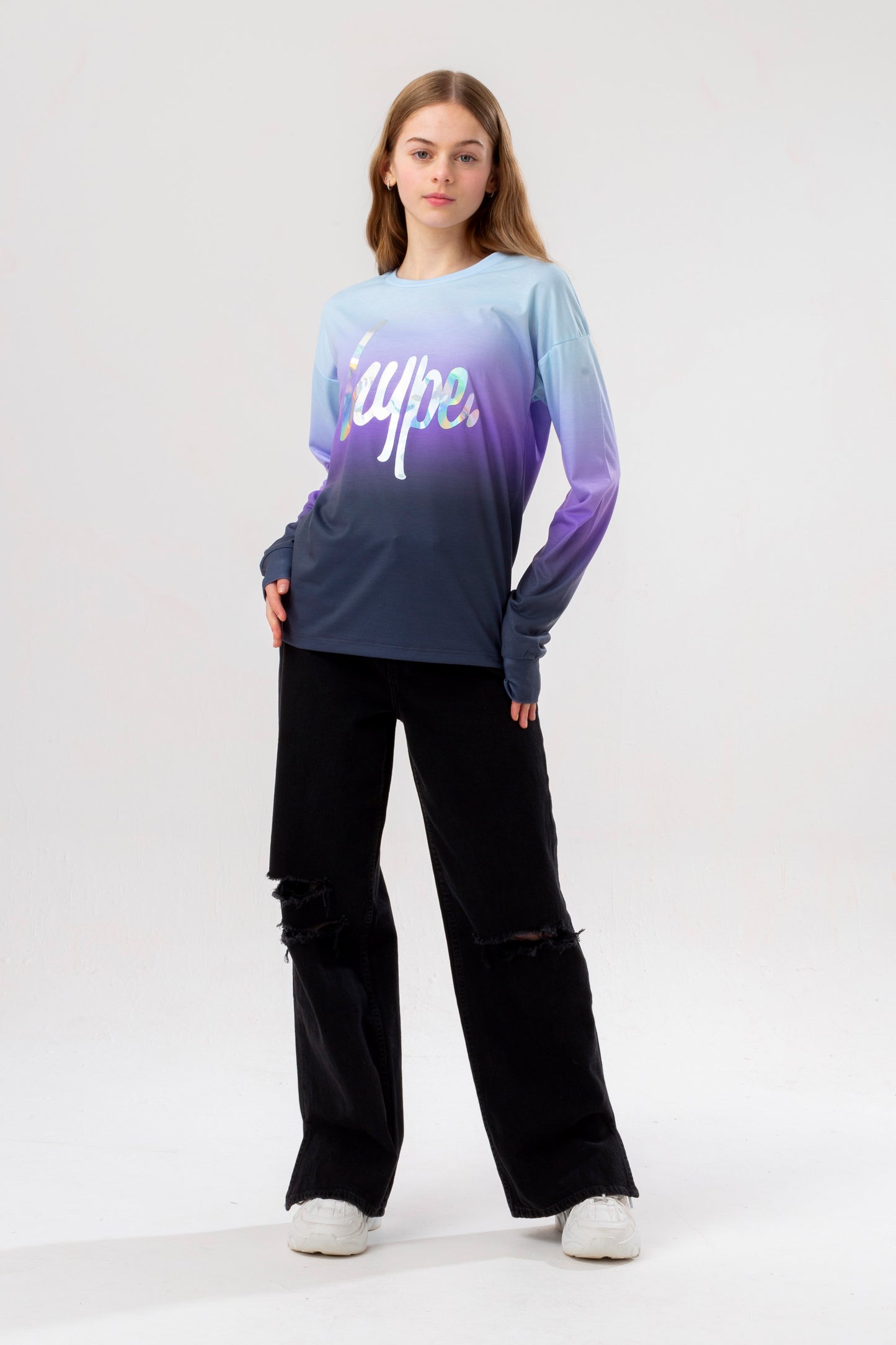 Hype Girls Blue / Purple Fade L/S T-Shirt