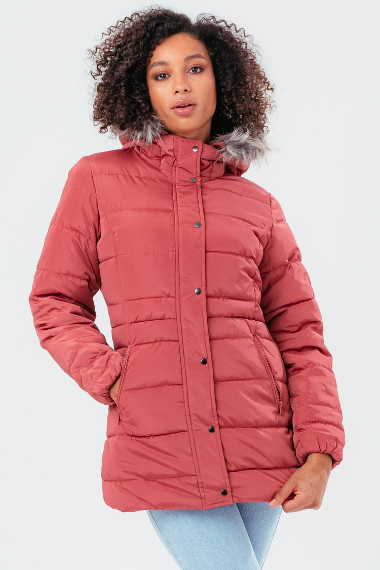 HYPE ROSY MID LENGTH WOMEN'S PADDED COAT WITH FUR