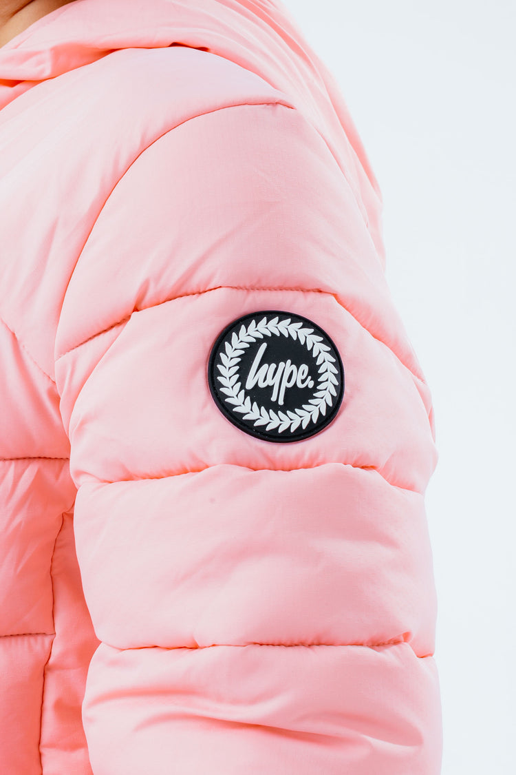 HYPE PALE PINK BAFFLED GIRLS CASUAL JACKET