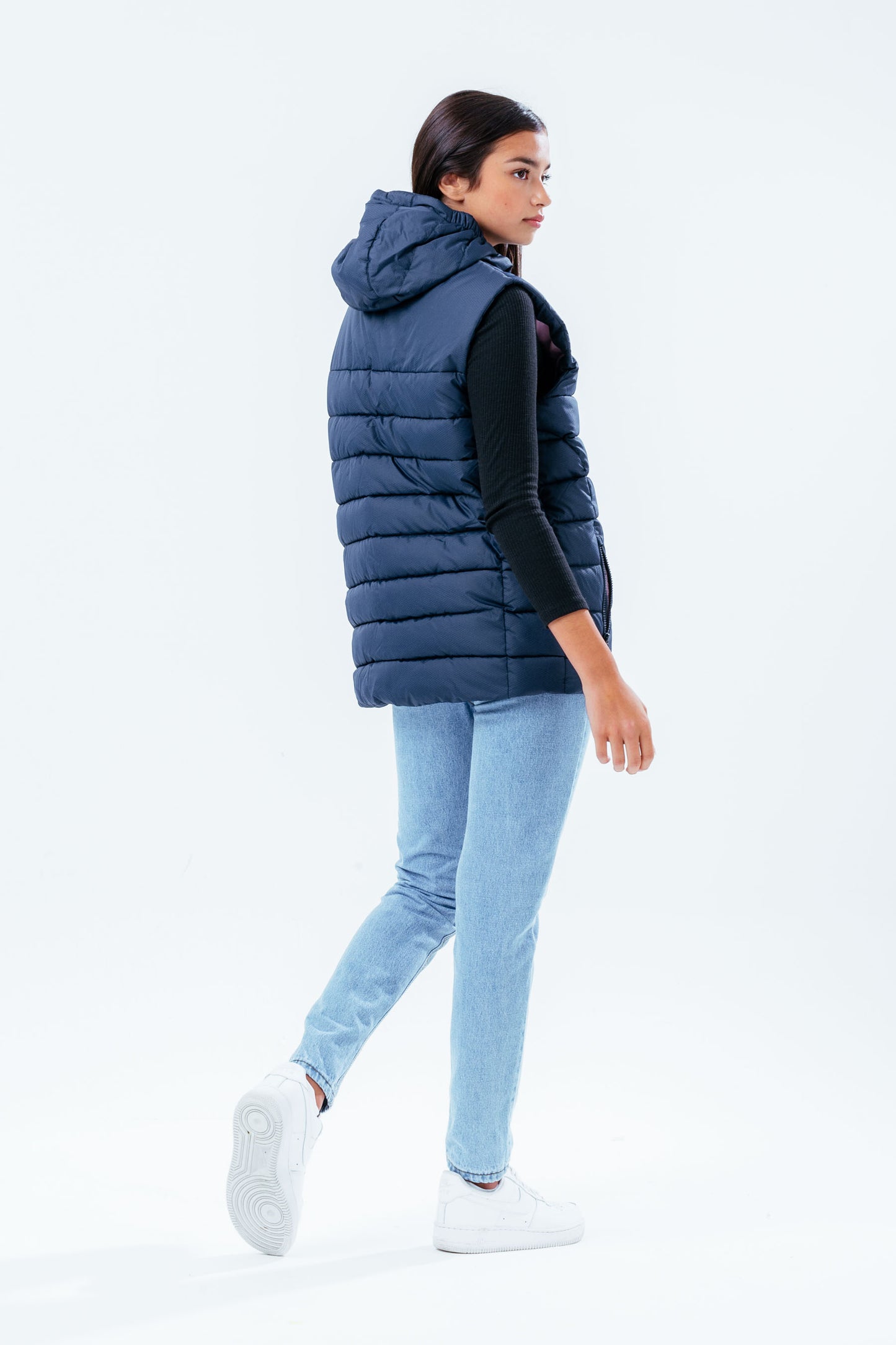 Hype Navy Pink Girls Gilet