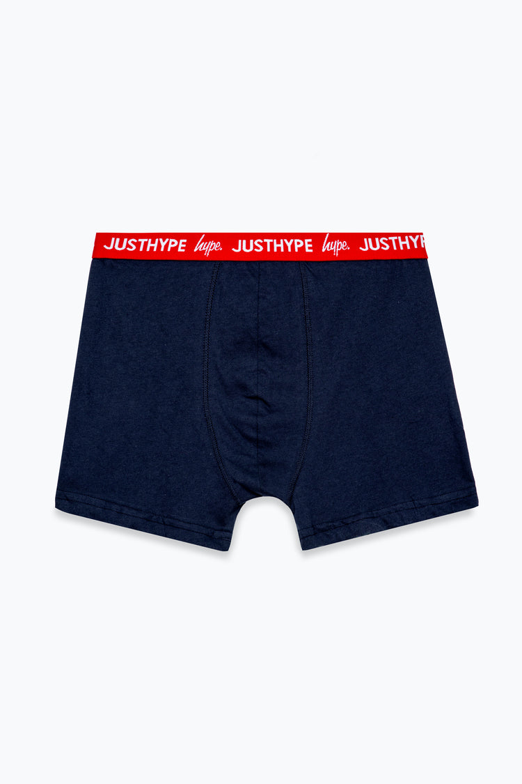 HYPE BOYS RED NAVY GREY JUST HYPE 3 PACK BOXERS
