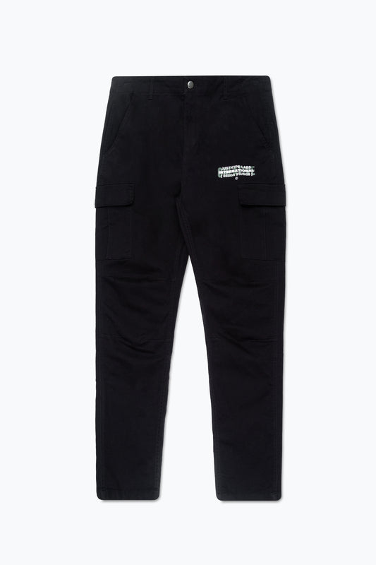 Hype Mens Black Stretch Cargo Trousers