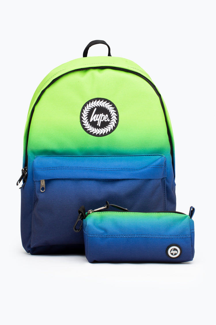 HYPE GREEN LIME FADE CREST BACKPACK & PENCIL CASE