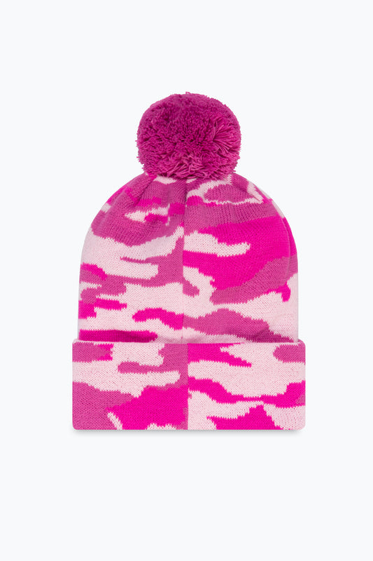 HYPE PINK CAMO KNITTED BEANIE