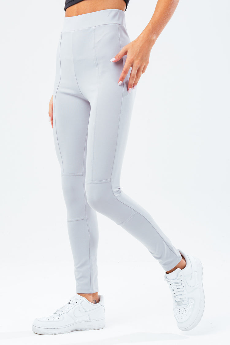 HYPE GREY WITH DETAIL SEAMS WOMEN'S FITTED LEGGINGS