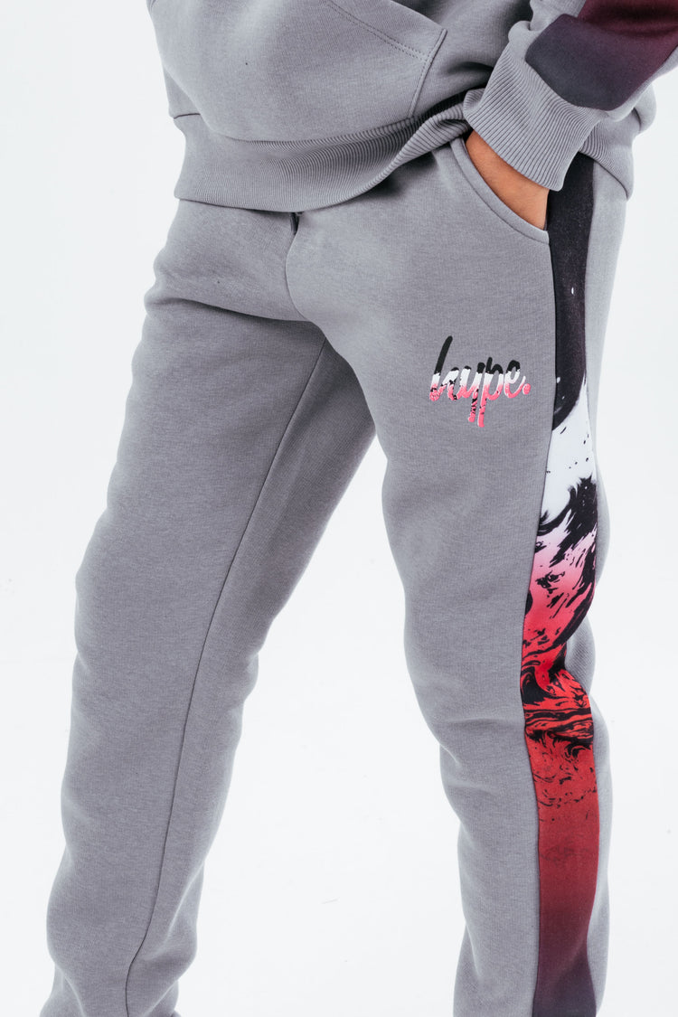 HYPE BOYS RED ORBITAL MARBLE SIDE JOGGERS