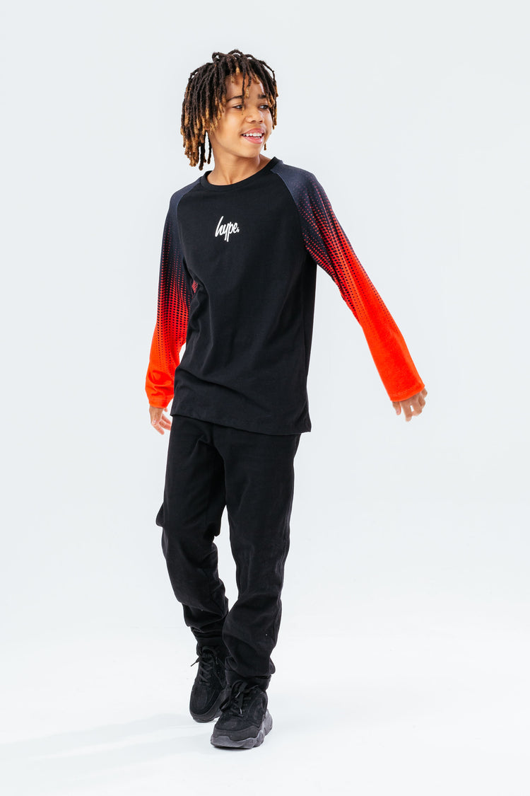 HYPE RED FADE SLEEVE BOYS L/S T-SHIRT