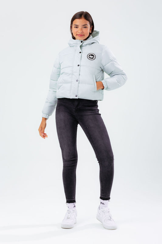HYPE PALE BLUE GIRLS CROPPED PUFFER JACKET