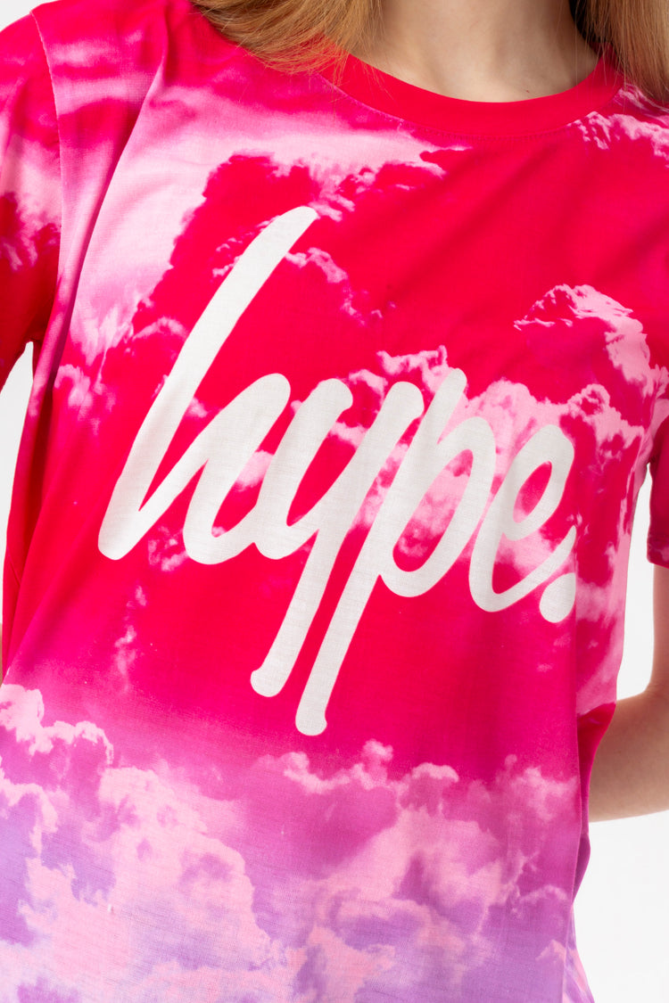HYPE GIRLS LILAC DRIPS PINK CLOUDS 3 PACK OF T-SHIRTS