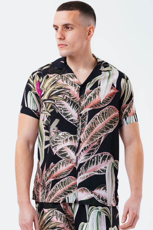 Hype Pink Palm Men'S Resort Shirt