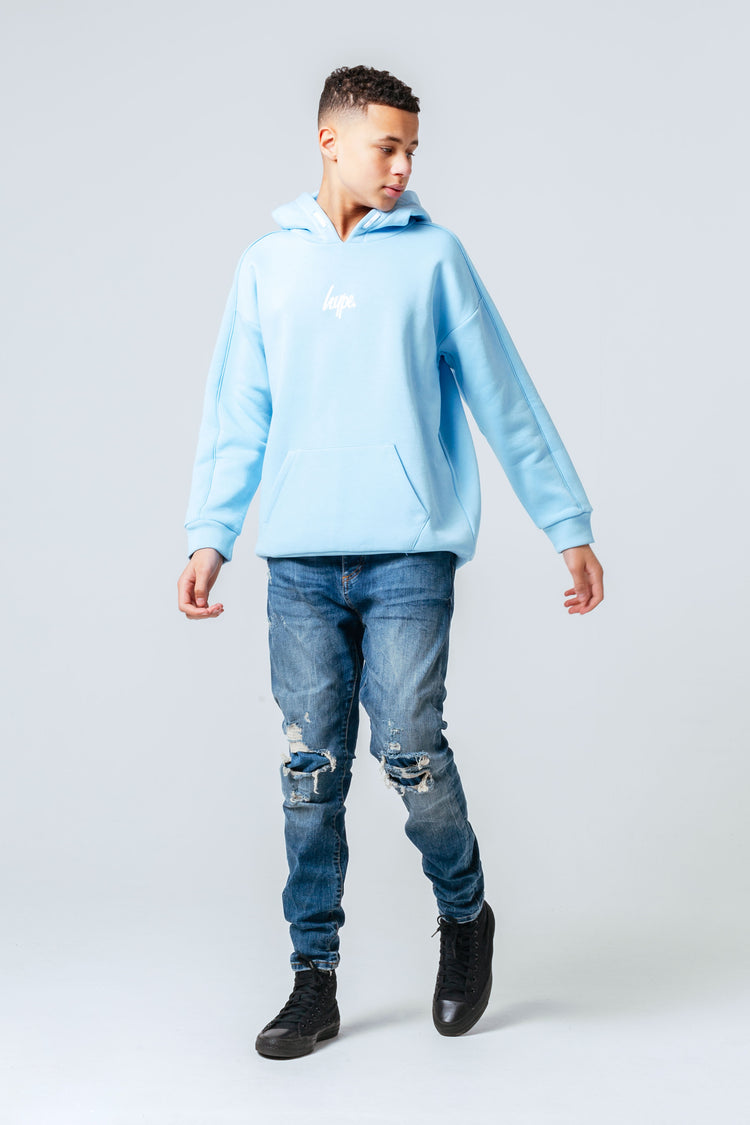HYPE BLUE BOYS OVERSIZED PULLOVER HOODIE
