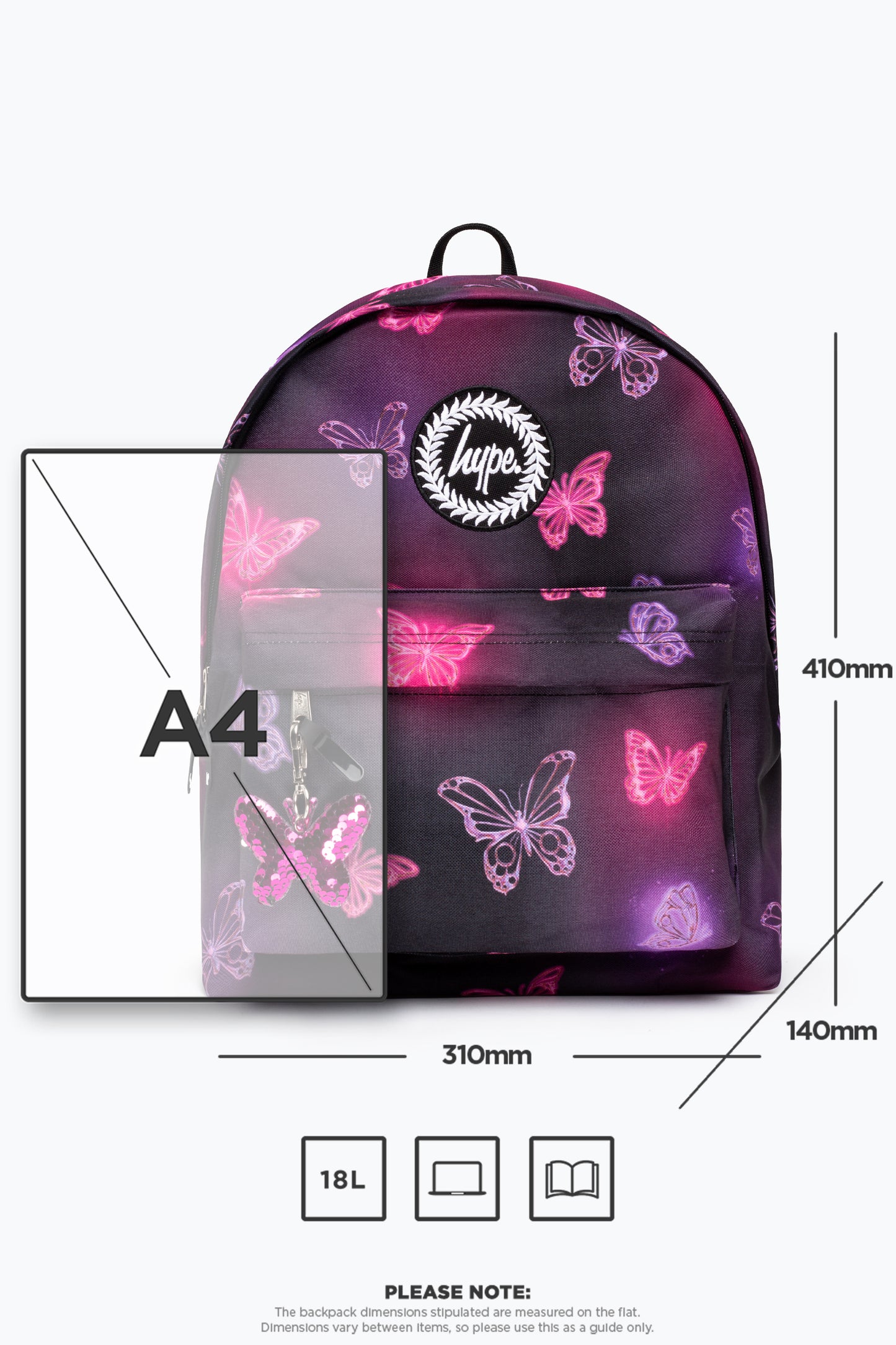 Hype Pink/Purple Glow Butterfly Backpack