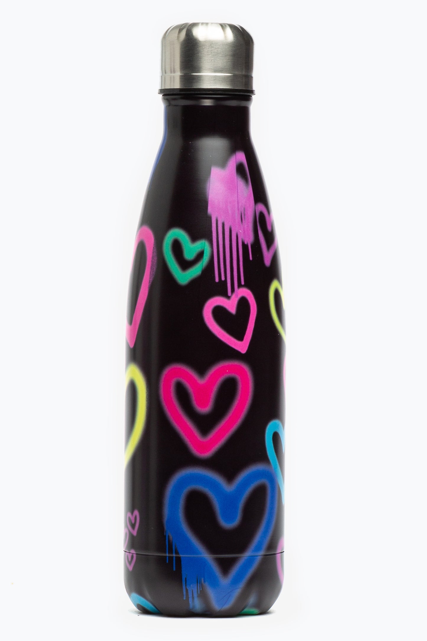 Hype Black Graffiti Heart Metal Bottle