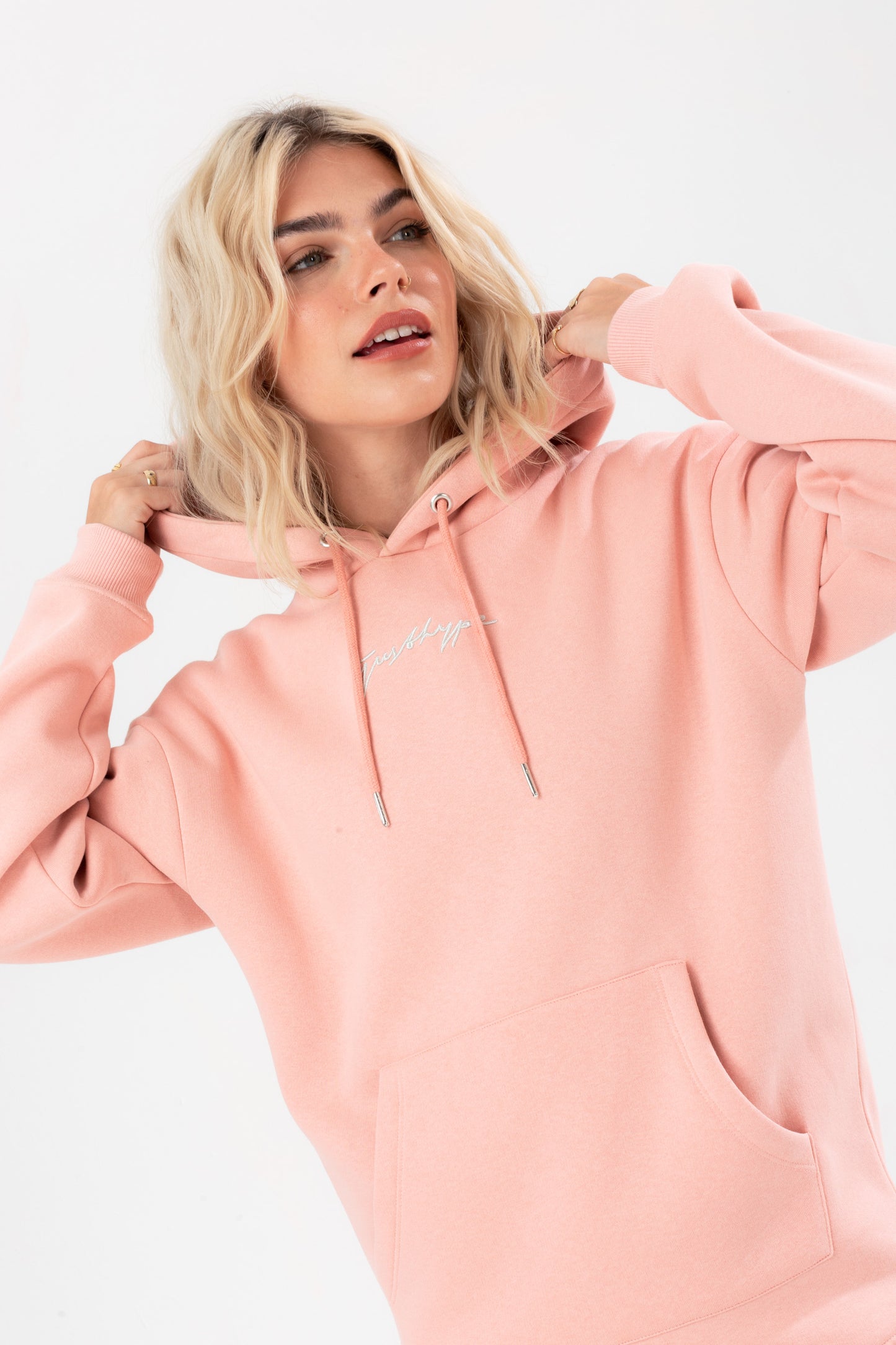 Hype Womens Blush Justhype Scribble Hoodie