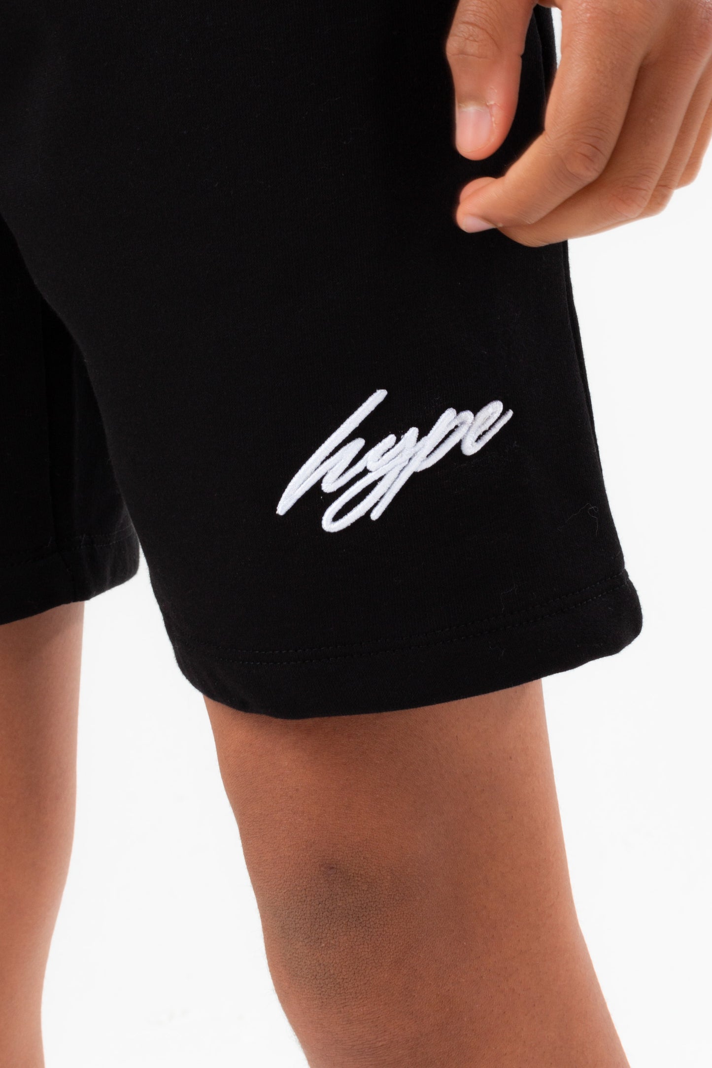 Hype Boys Black Scribble Embroidered Shorts