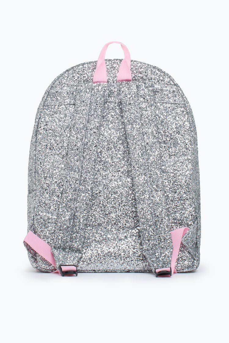 HYPE UNISEX SILVER GLITTER PINK CREST BACKPACK