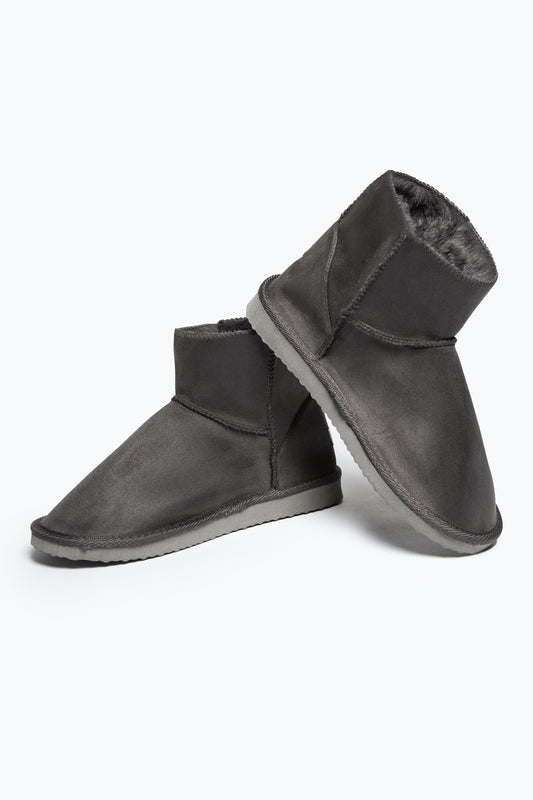HYPE GREY WOMENS SLIPPERS BOOT