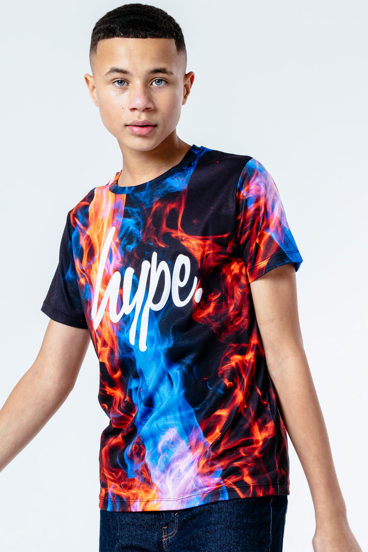 Hype Cyan Fire Kids T-Shirt