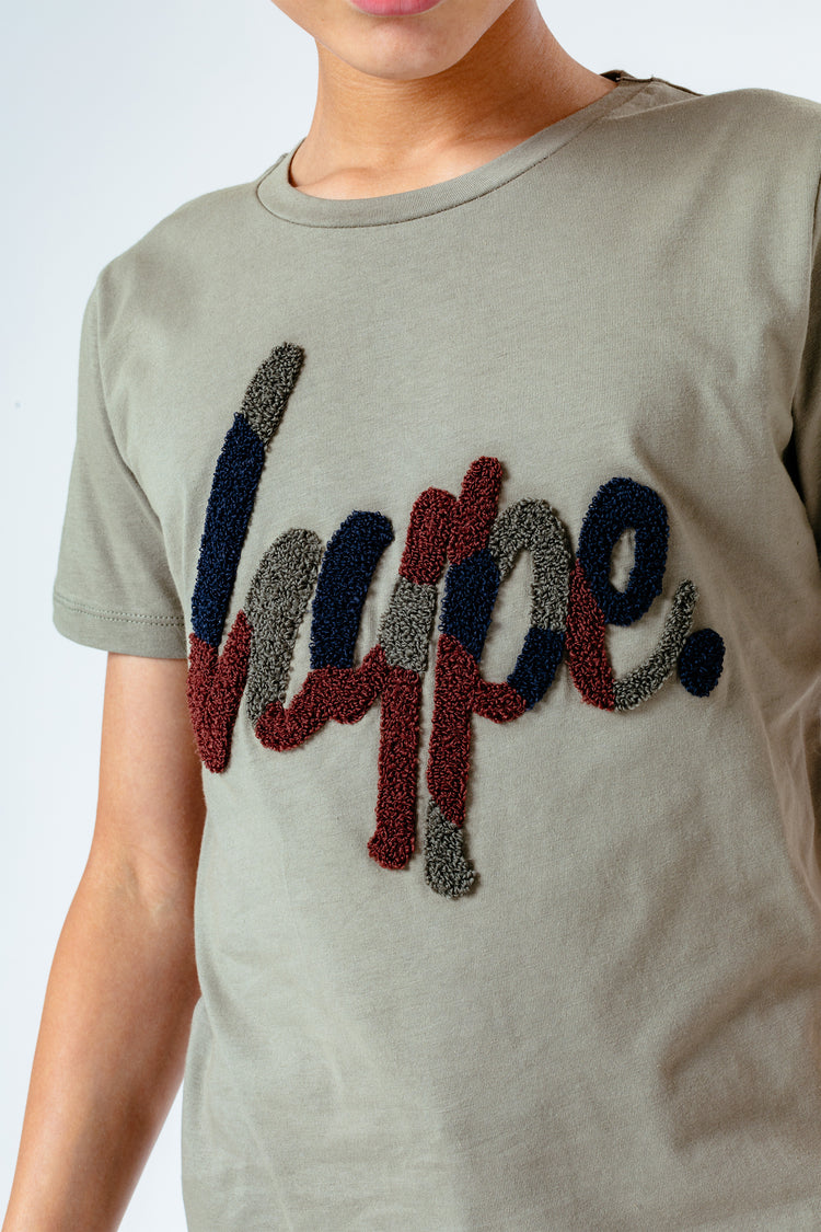 Hype Camo Flock Script Kids T-Shirt