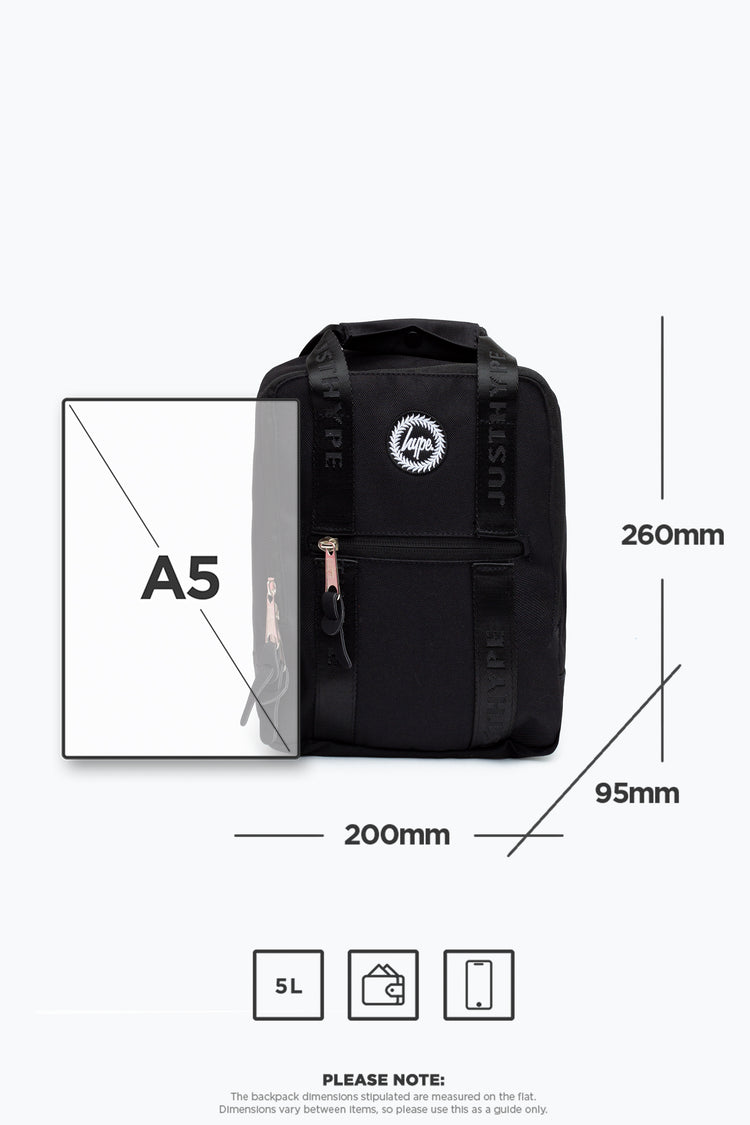 Hype Black Boxy Mini Backpack