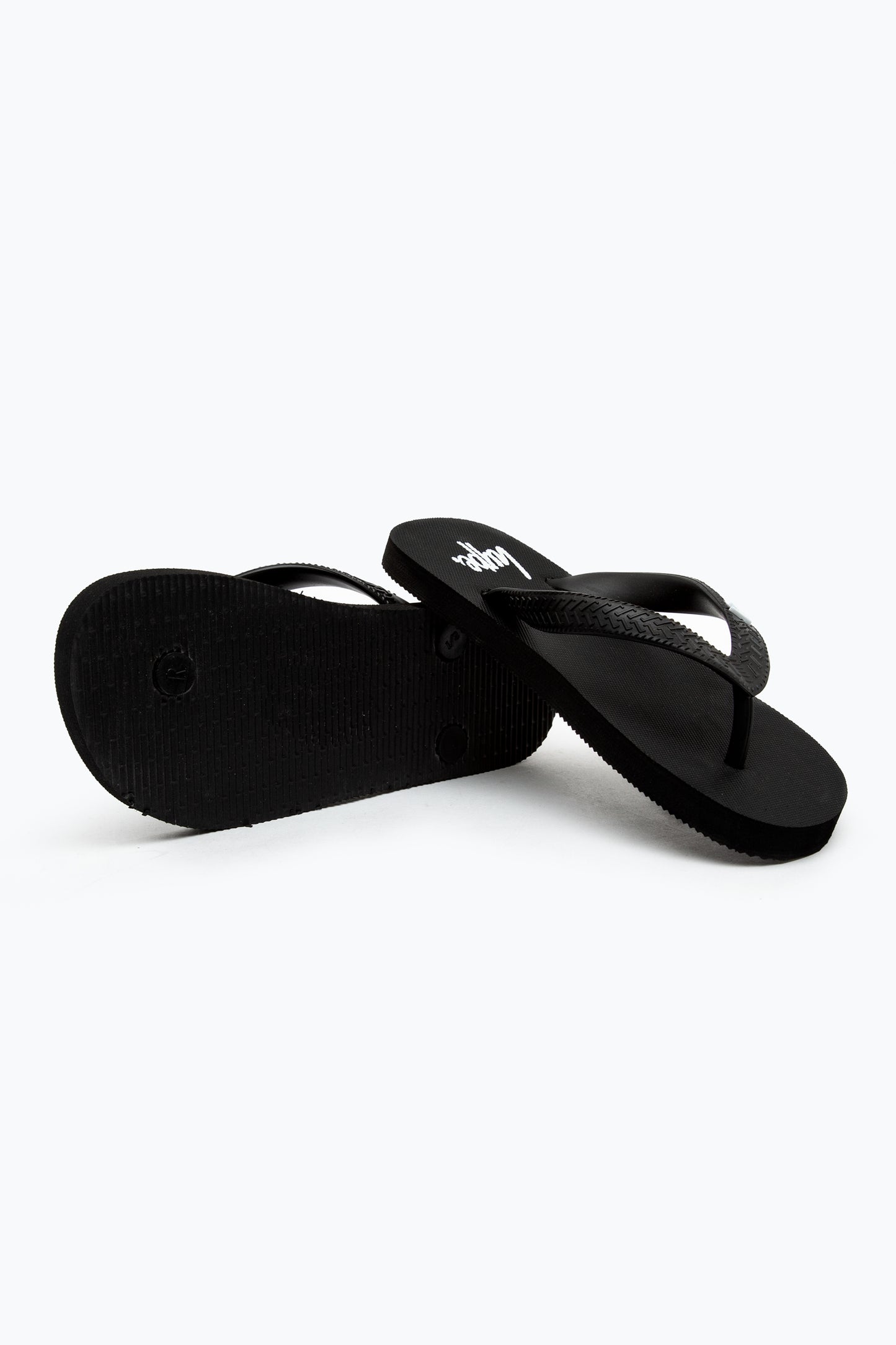 Hype Kids Unisex Black Script Flip Flops