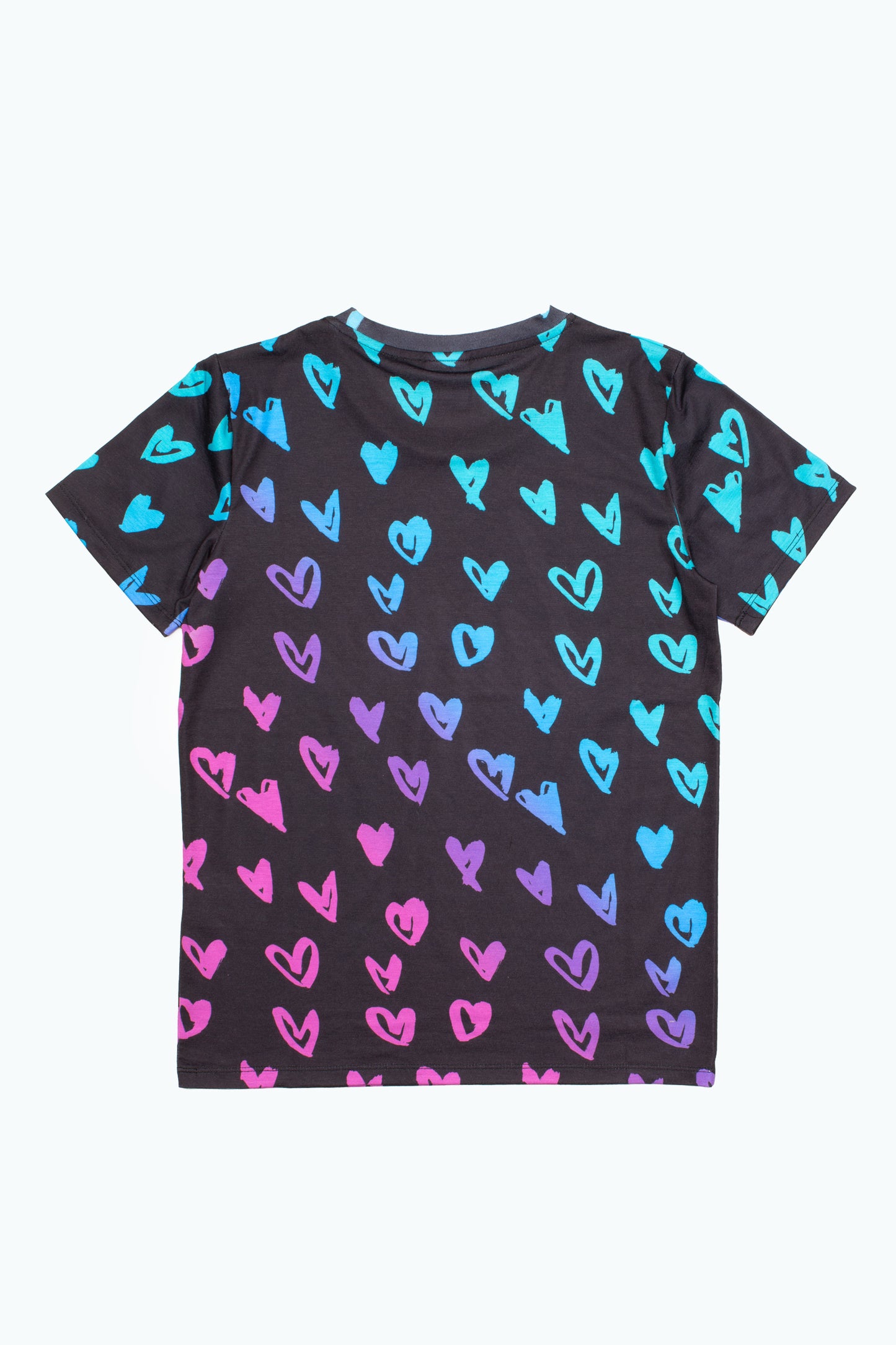 Hype Girls Black Scribble Heart T-Shirt