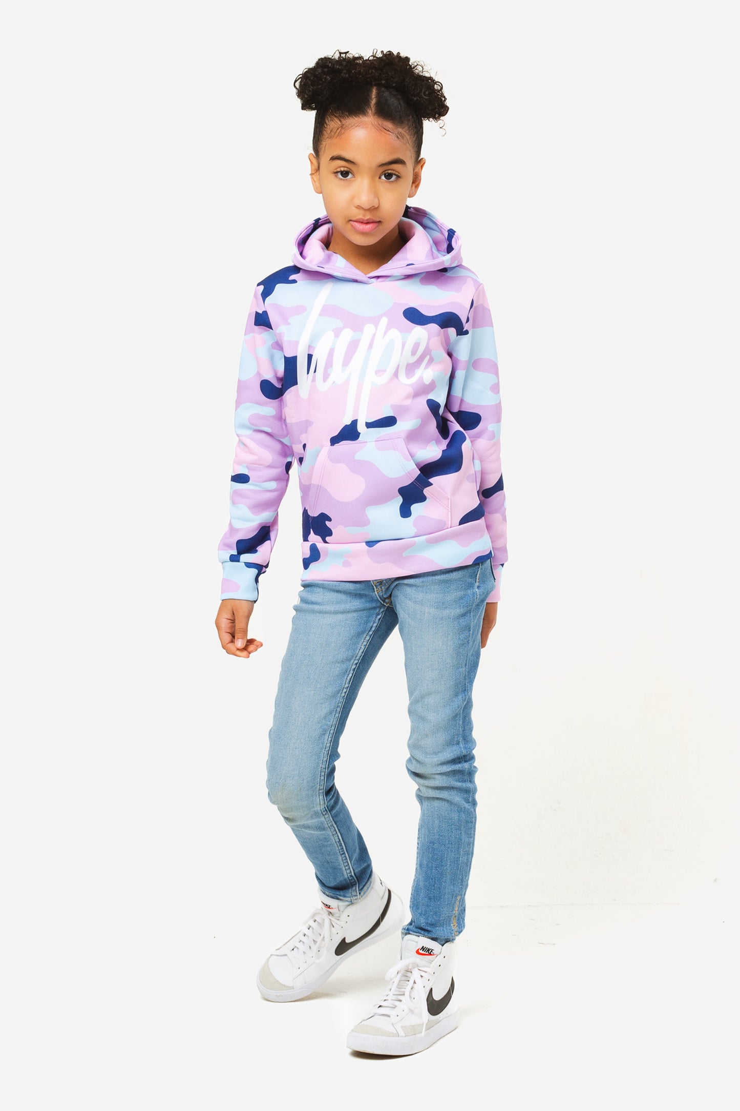 Hype Girls Evie Camo Script Hoodie