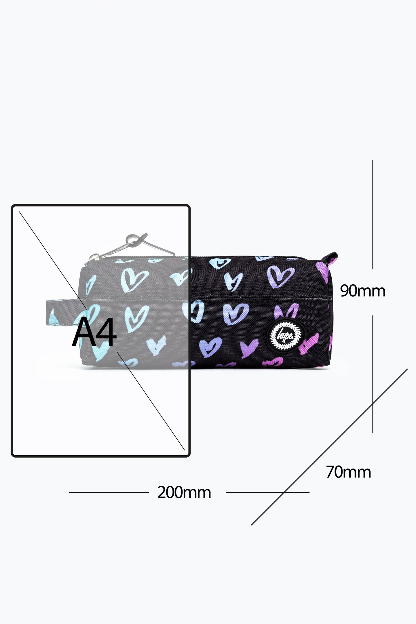 Hype Scribble Heart Pink Crest Pencil Case