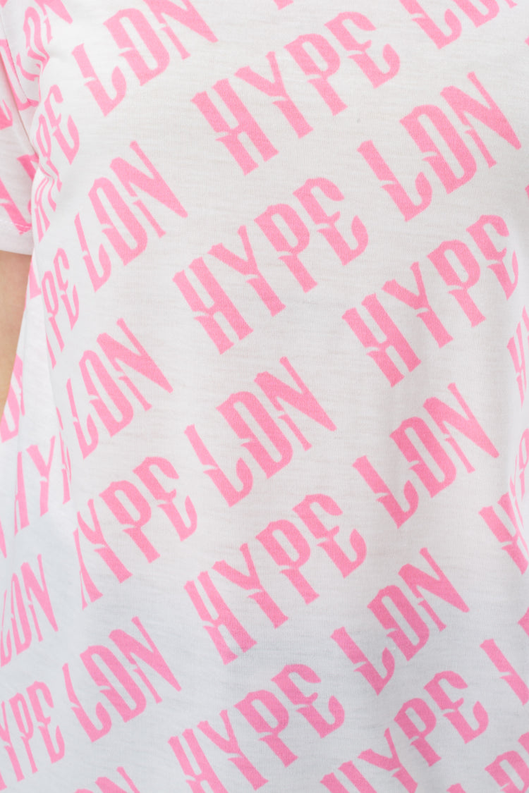 HYPE GIRLS PINK GOTHIC REPEAT T-SHIRT
