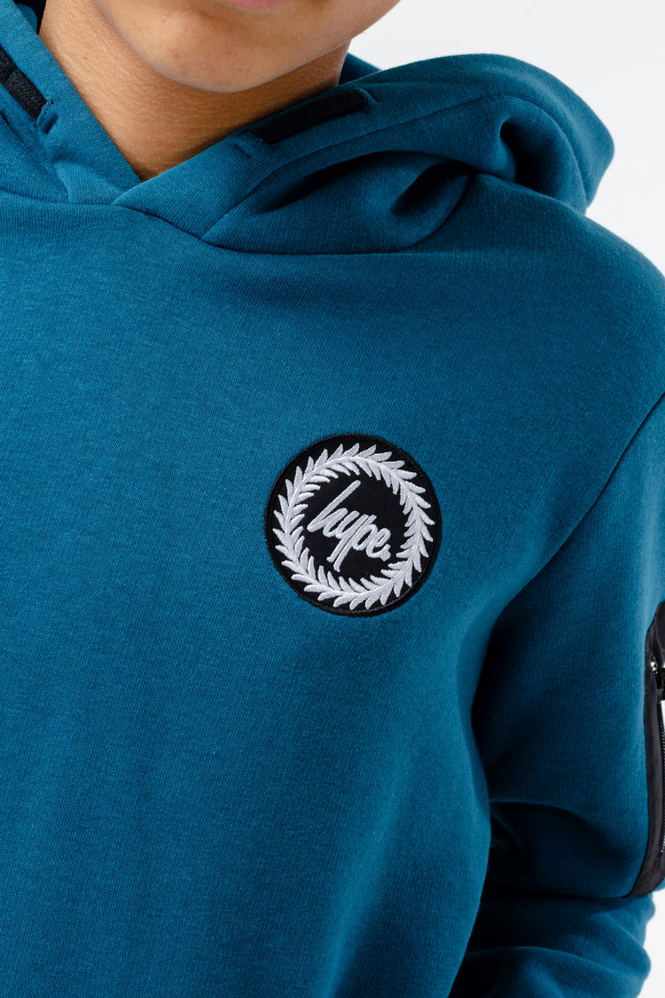 HYPE BOYS TEAL COMMAND CREST HOODIE