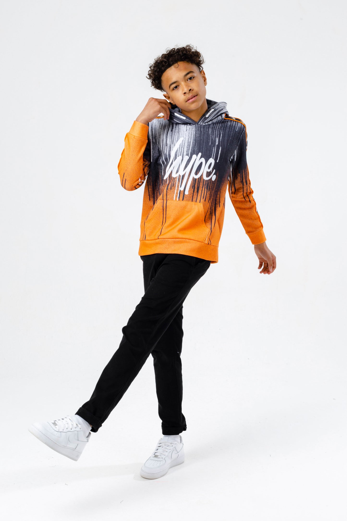 Hype Boys Orange Drips Script Hoodie