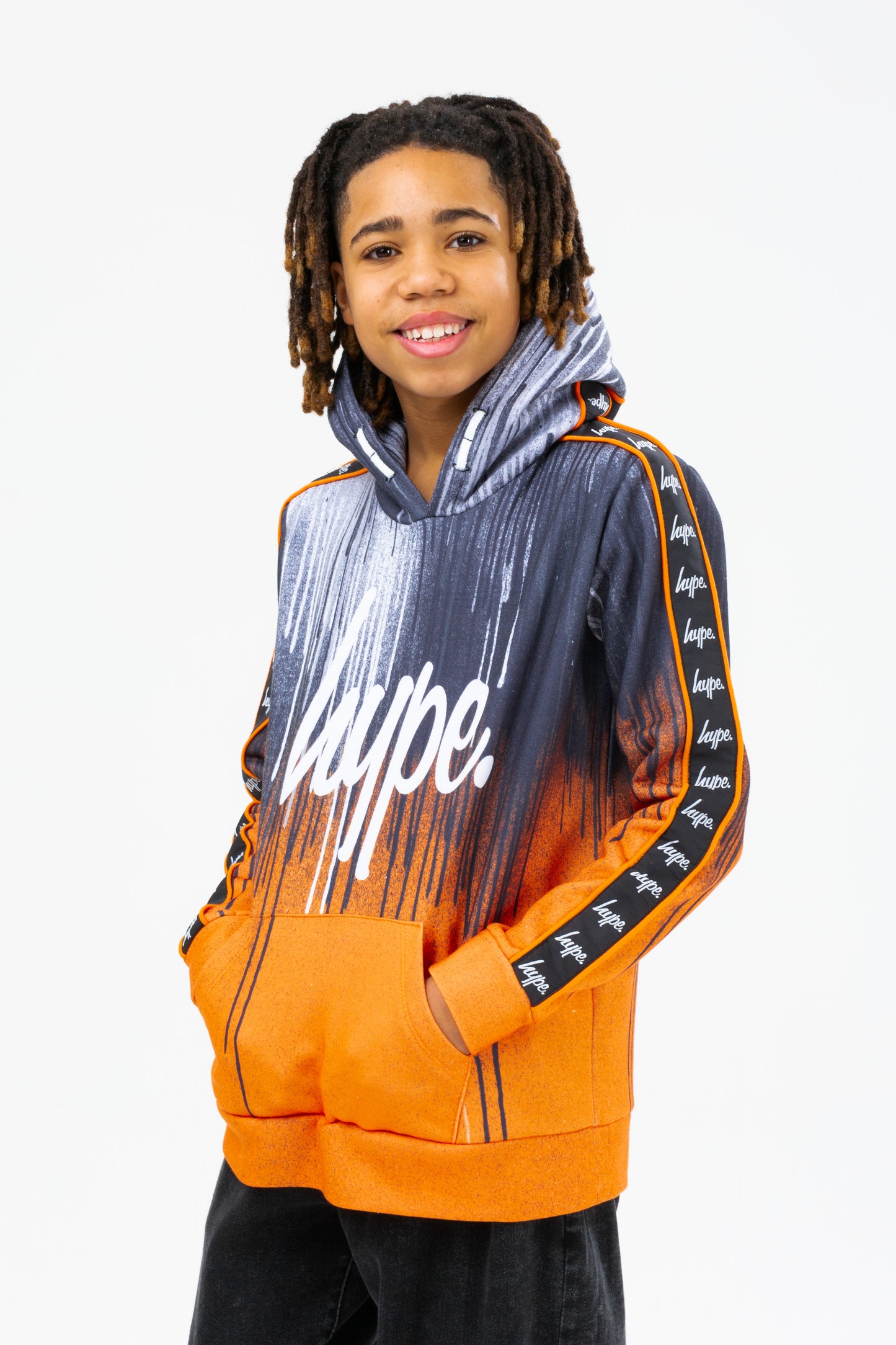 Hype Boys Orange Drips Script Hoodie