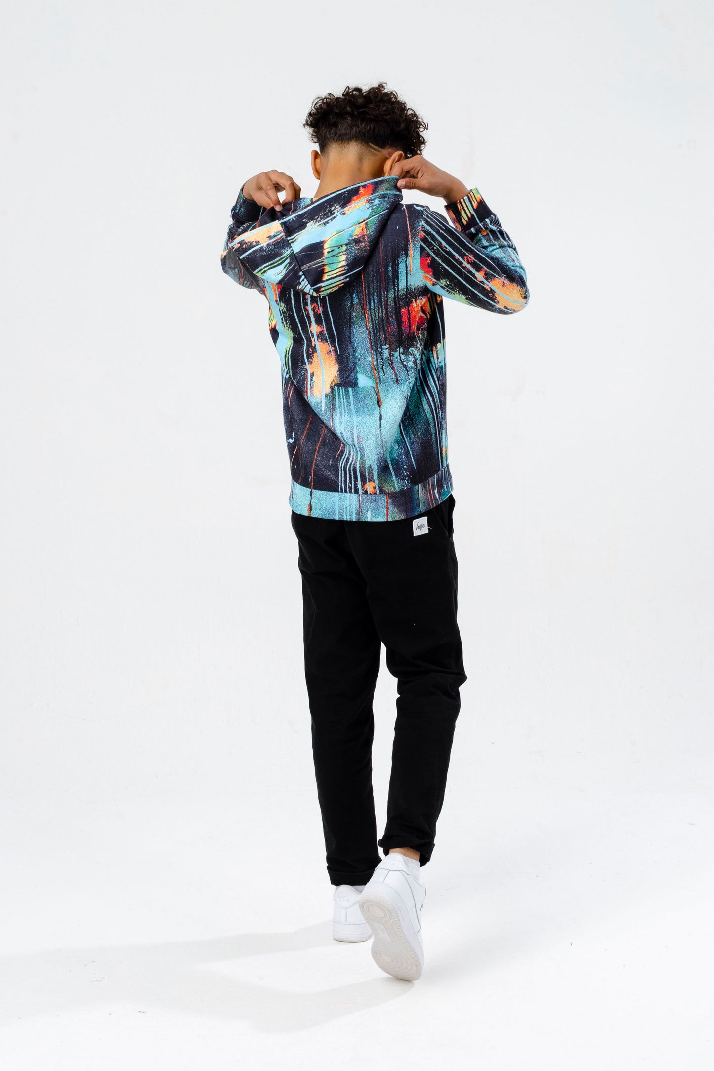 Hype Boys Turquoise Spray Drips Script Hoodie