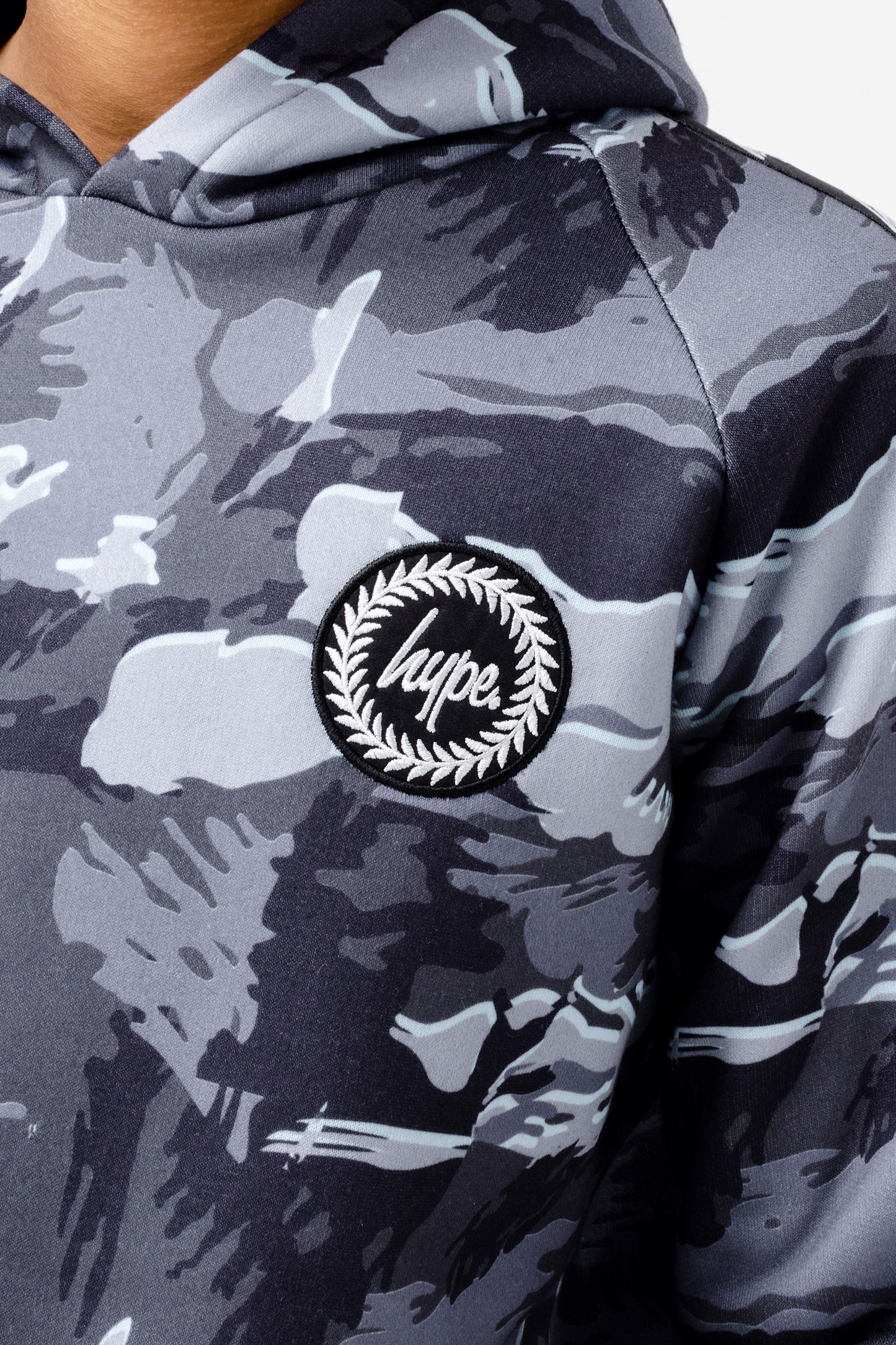 Hype Boys Grey Gloom Camo Crest Hoodie