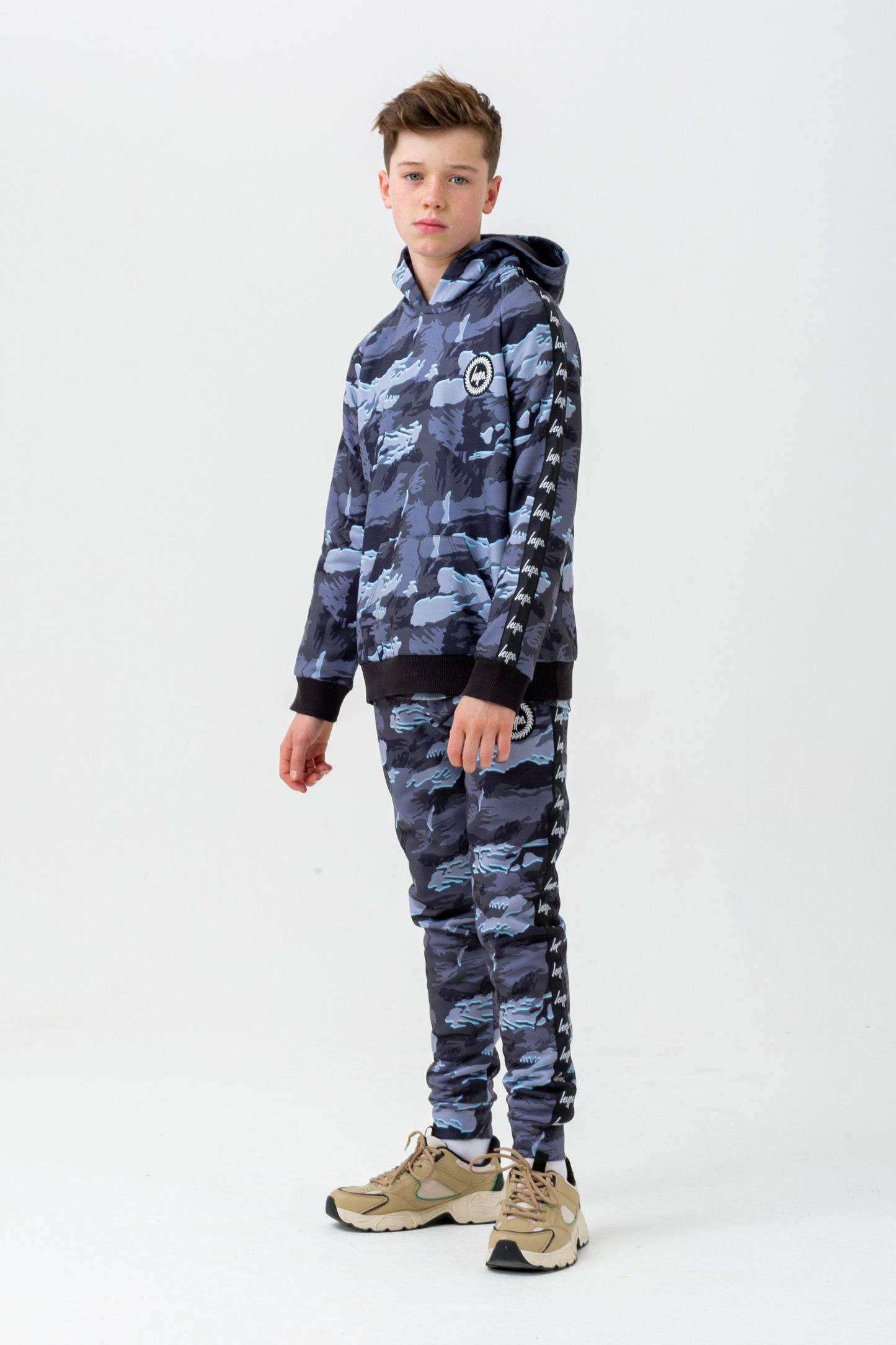 Hype Boys Grey Gloom Camo Crest Hoodie