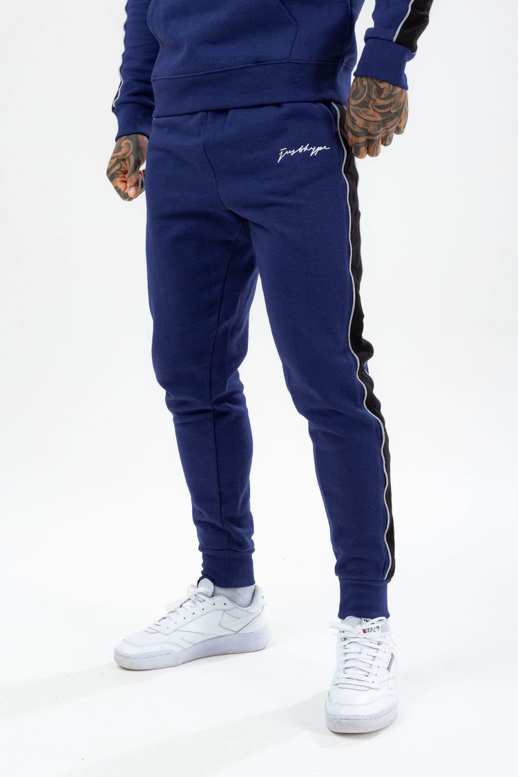 HYPE MENS NAVY ILFORD SCRIBBLE HOODIE & JOGGERS SET