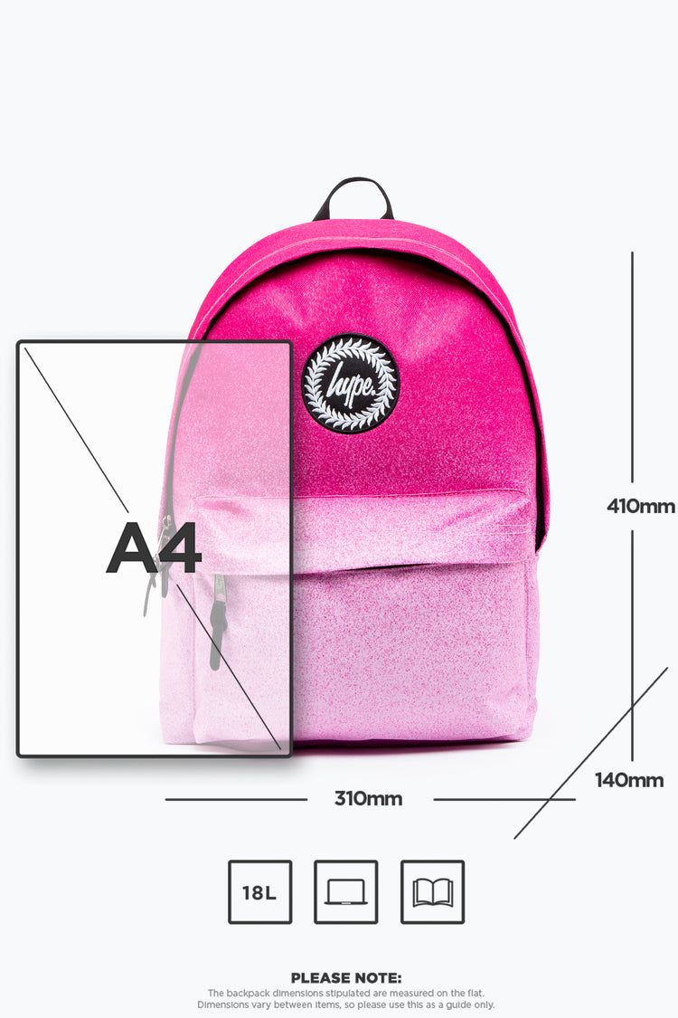 HYPE UNISEX PINK SPECKLE FADE CREST BACKPACK