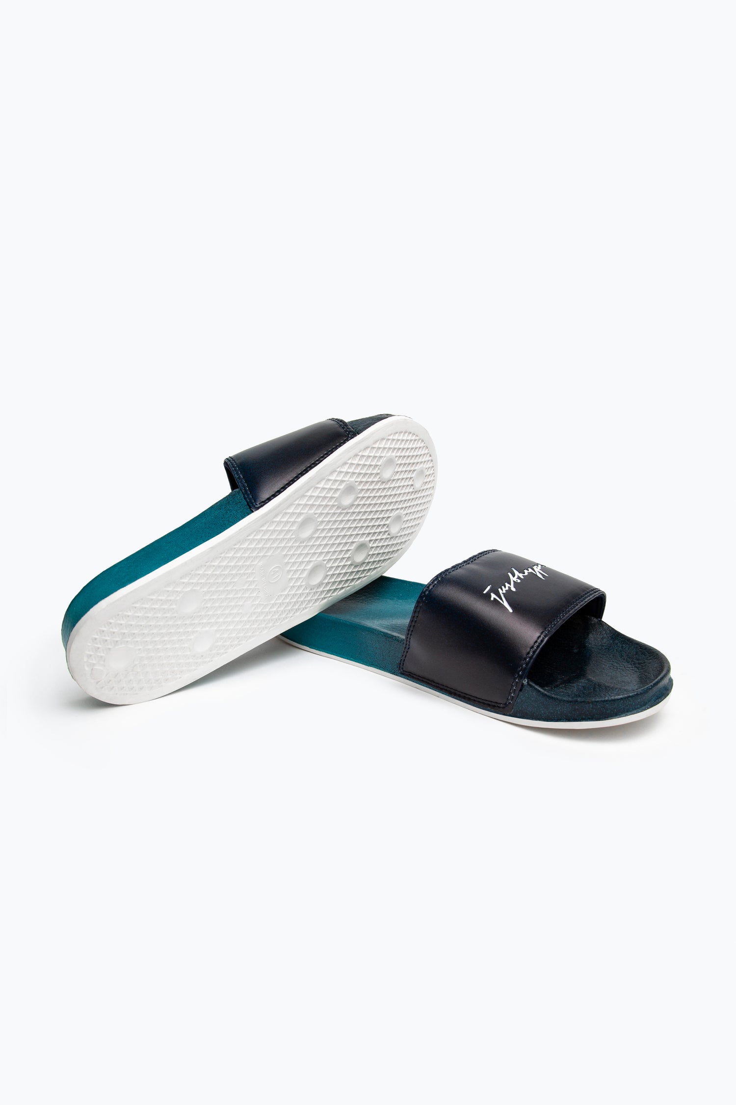 HYPE ADULT BLUE SPECKLE FADE SCRIBBLE SLIDERS
